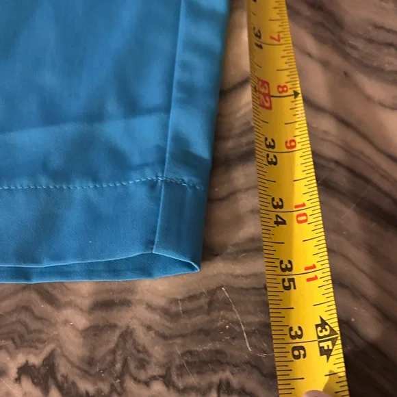Susan Graver Teal silky waste tie pants - Picture 5 of 7